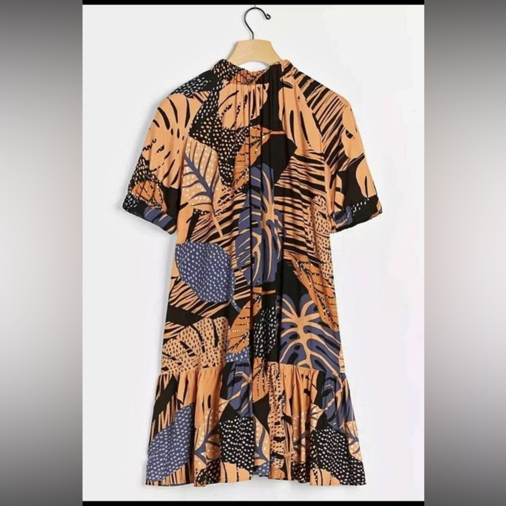 Anthropologie Corey Lynn Calter Sonia Tunic Dress - Tropical Palm Print Size S